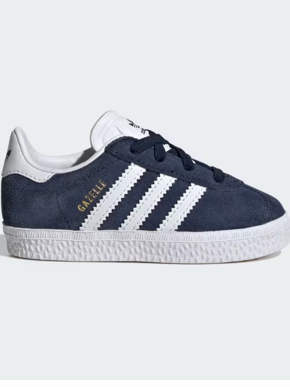 Adidas Little Boys Gazelle Comfort Elastic Lace Suede Sneakers - Navy/White 9